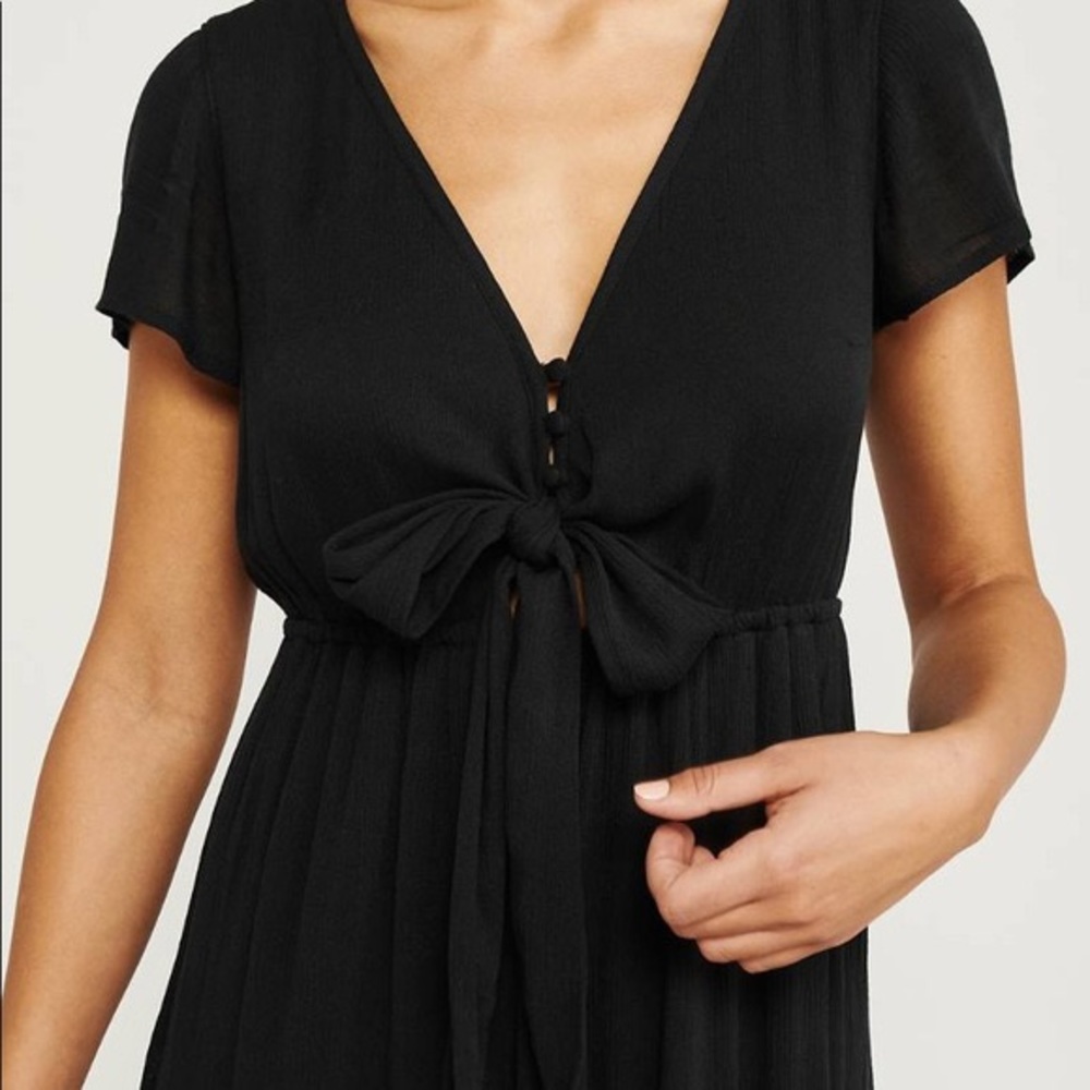 Abercrombie & Fitch Black Midi Dress